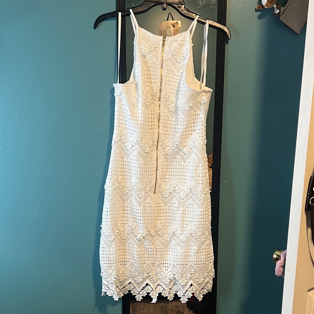 Chic White Lace Midi Dress